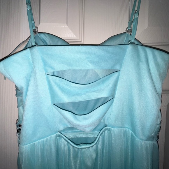 Speechless Junior Girl’s Baby Blue A-Line Beaded Bow Homecoming Dress Size 7 - Picture 6 of 12